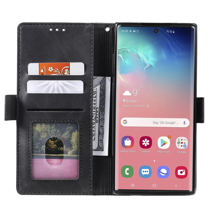 Vintage Splicing Style Wallet Stand Leather Flip Phone Casing for Samsung Galaxy A32 5G/M32 5G - Red - 5