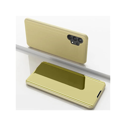 For Samsung Galaxy A32 4G (EU)Flip Leather Cover with Stand Full Body Protective Phone Case - Gold - 1