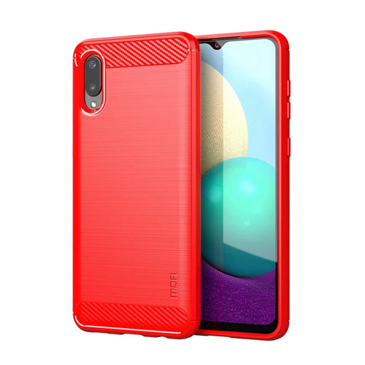 MOFI Carbon Fiber Soft TPU Back Case for Samsung Galaxy M02 / A02 - Red - 1