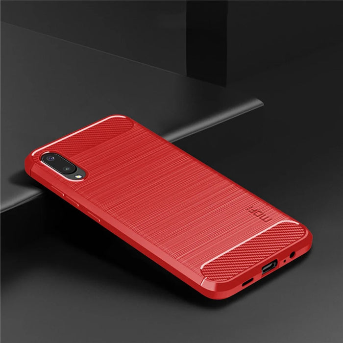 MOFI Carbon Fiber Soft TPU Back Case for Samsung Galaxy M02 / A02 - Red - 3