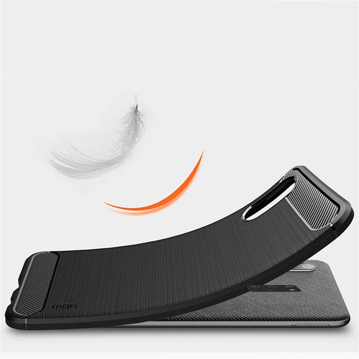 MOFI Carbon Fiber Soft TPU Back Case for Samsung Galaxy M02 / A02 - Red - 4