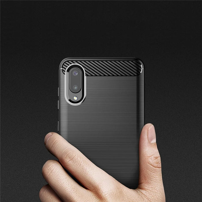 MOFI Carbon Fiber Soft TPU Back Case for Samsung Galaxy M02 / A02 - Red - 7