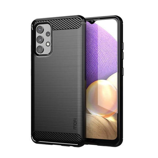 MOFI Carbon Fiber Brushed TPU Cover for Samsung Galaxy A32 4G (EU Version) - Black - 1
