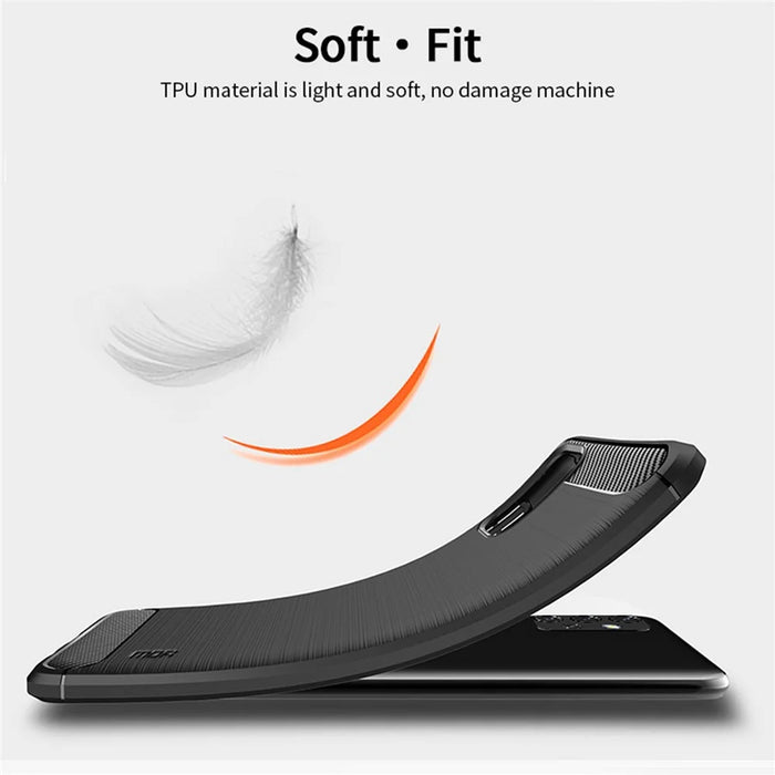 MOFI Carbon Fiber Brushed TPU Cover for Samsung Galaxy A32 4G (EU Version) - Black - 3
