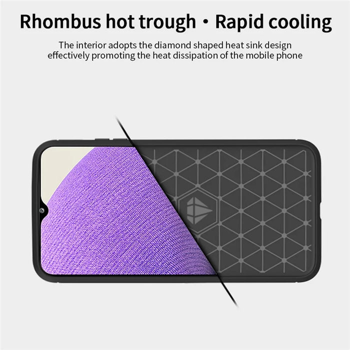 MOFI Carbon Fiber Brushed TPU Cover for Samsung Galaxy A32 4G (EU Version) - Black - 5