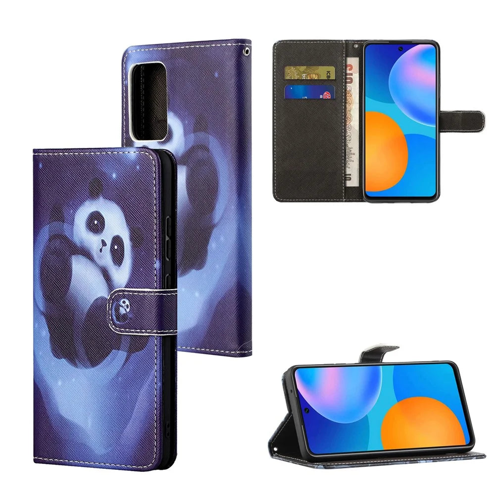 3D Pattern Printing Cross Texture Leather Wallet Stand Case Shell for Samsung Galaxy A32 4G (EU Version) - Panda - 6