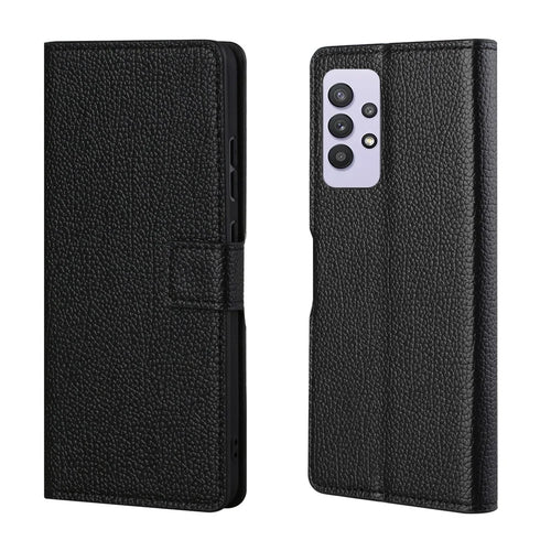 Litchi Skin Wallet Leather Shell for Samsung Galaxy A32 4G Protector Flip Cover - 1