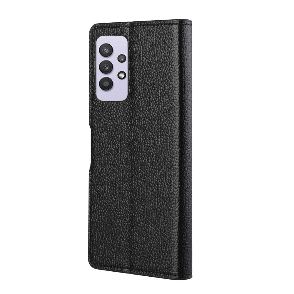 Litchi Skin Wallet Leather Shell for Samsung Galaxy A32 4G Protector Flip Cover - 2