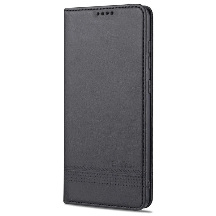 AZNS Auto-absorbed Magnetic Leather Mobile Stand Shell Case with Wallet Design for Samsung Galaxy A52 4G/5G / A52s 5G - Black - 2
