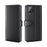 For Samsung Galaxy A12 Case Genuine Split Leather Phone Cover with Wallet Stand - Black - 1