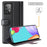 For Samsung Galaxy A52 5G / 4G Case Genuine Split Leather Phone Cover with Wallet Stand - Black - 5