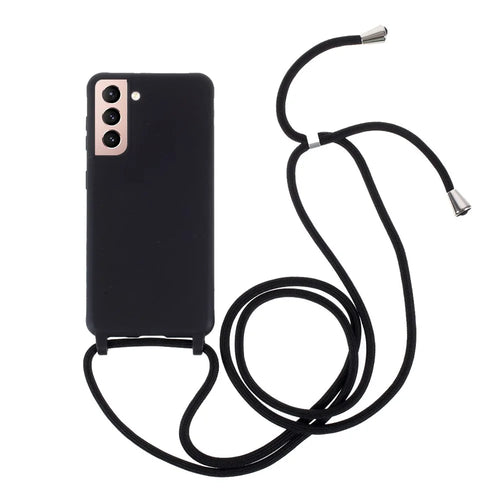 Soft TPU Case with Hanging Rope for Samsung Galaxy S21 4G/5G - Black - 1