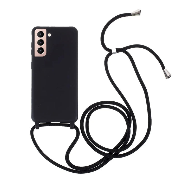 Soft TPU Case with Hanging Rope for Samsung Galaxy S21 4G/5G - Black - 1