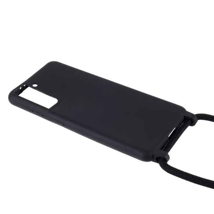 Soft TPU Case with Hanging Rope for Samsung Galaxy S21 4G/5G - Black - 3