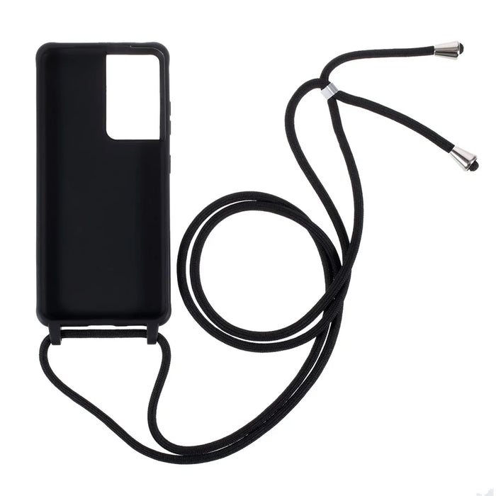 Soft TPU Case with Hanging Rope for Samsung Galaxy S21 Ultra 5G - Black - 2