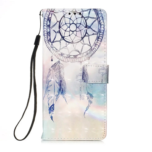 3D Pattern Printing PU Leather Wallet Stand Phone Case Shell for Samsung Galaxy A52 4G / 5G / A52s 5G - Dreamy Wind Chime - 1