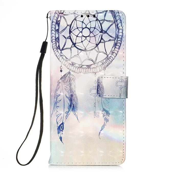 3D Pattern Printing PU Leather Wallet Stand Phone Case Shell for Samsung Galaxy A52 4G / 5G / A52s 5G - Dreamy Wind Chime - 1