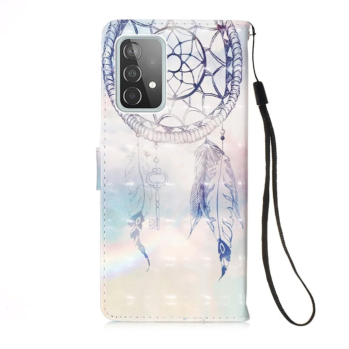 3D Pattern Printing PU Leather Wallet Stand Phone Case Shell for Samsung Galaxy A52 4G / 5G / A52s 5G - Dreamy Wind Chime - 2