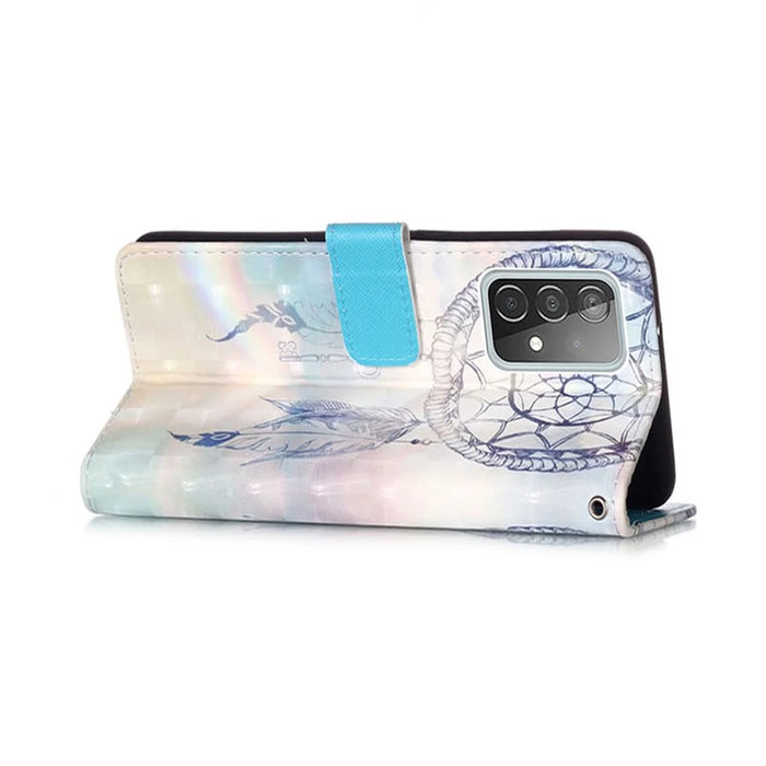 3D Pattern Printing PU Leather Wallet Stand Phone Case Shell for Samsung Galaxy A52 4G / 5G / A52s 5G - Dreamy Wind Chime - 3