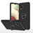 Phone Case for Samsung Galaxy A12 Shockproof Cover with Ring Shape Kickstand All-Round Protective Phone Shell - Black - 1