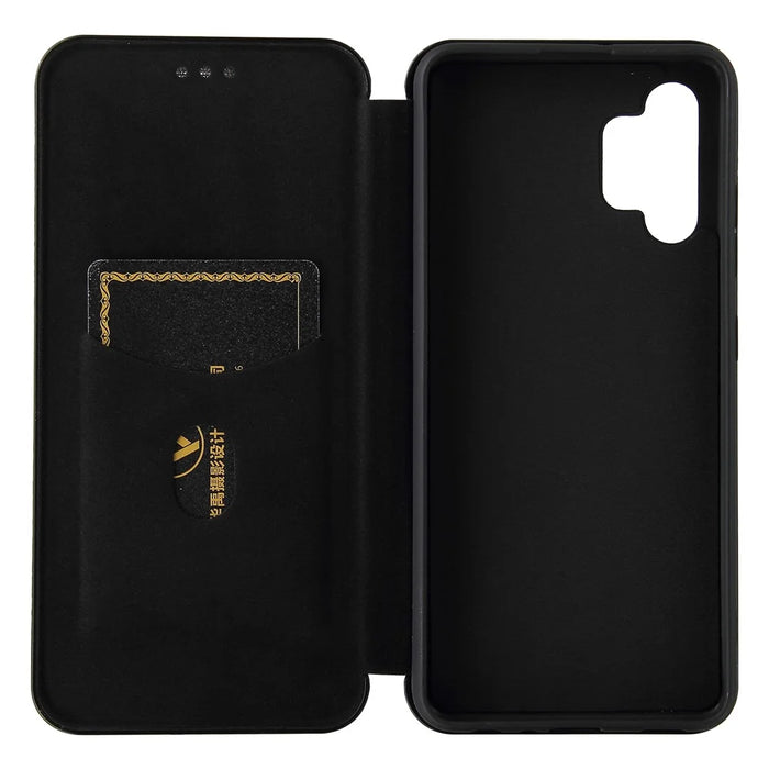 Auto-absorbed Stand Carbon Fiber Texture Leather Shell Cover for Samsung Galaxy A32 4G (EU Version) - Black - 5