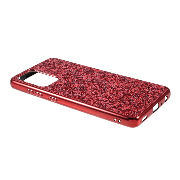 Glittering Sequins Design Plated TPU Frame + PC Hybrid Cover Case for Samsung Galaxy A52 4G/5G / A52s 5G - Wine Red - 5