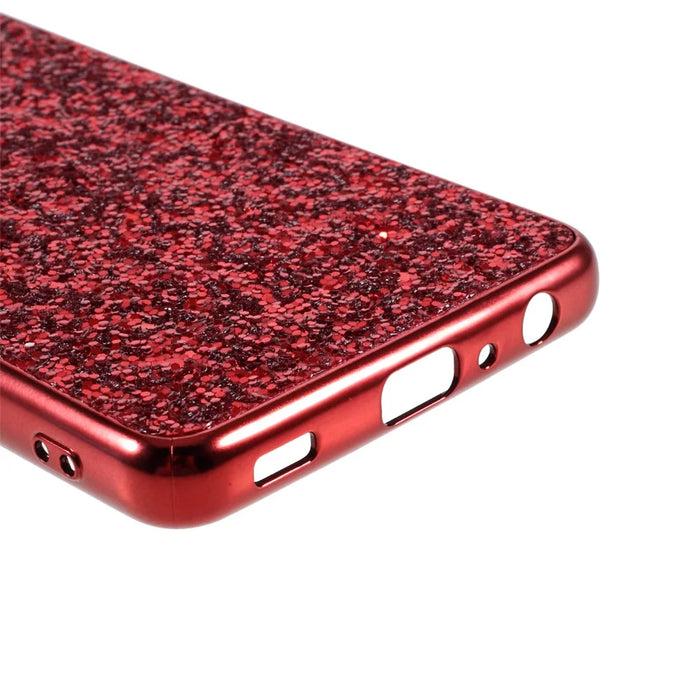 Glittering Sequins Design Plated TPU Frame + PC Hybrid Cover Case for Samsung Galaxy A52 4G/5G / A52s 5G - Wine Red - 7