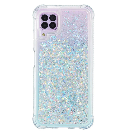 Glitter Powder Quicksand TPU Protection Back Cover Case for Samsung Galaxy A12 - Silver - 1