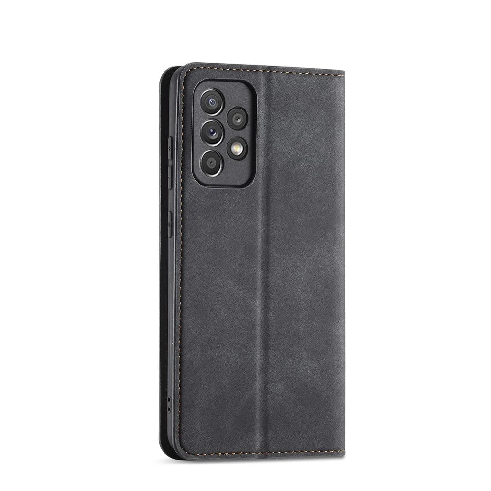 FORWENW Fantasy Series Skin Feeling Leather Case for Samsung Galaxy A72 5G / 4G - Black - 3