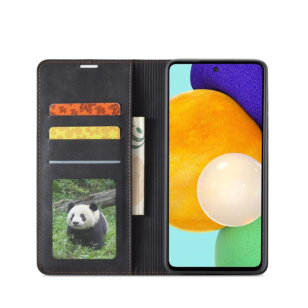 FORWENW Fantasy Series Skin Feeling Leather Case for Samsung Galaxy A72 5G / 4G - Black - 4
