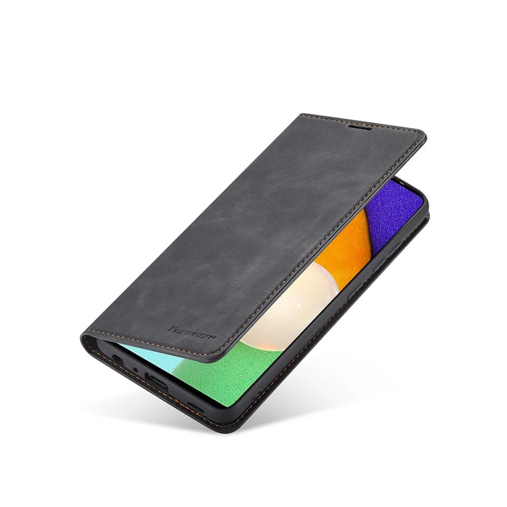 FORWENW Fantasy Series Skin Feeling Leather Case for Samsung Galaxy A72 5G / 4G - Black - 5