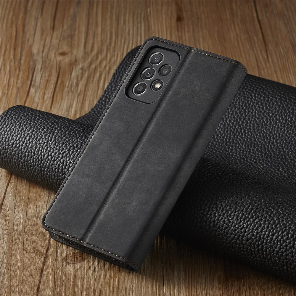 FORWENW Fantasy Series Skin Feeling Leather Case for Samsung Galaxy A72 5G / 4G - Black - 7