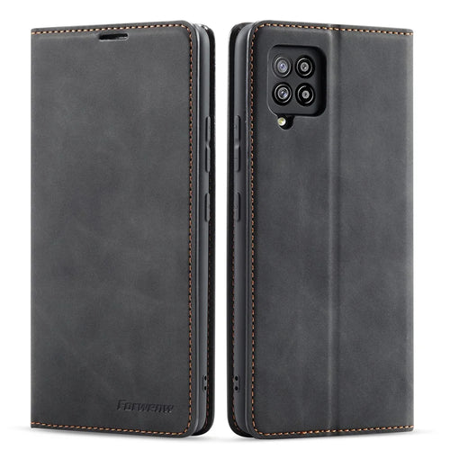 FORWENW Fantasy Series Skin Feeling Leather Case for	 Samsung Galaxy A12 - Black - 1