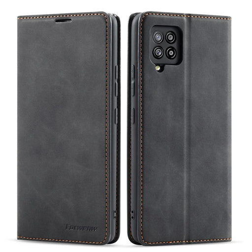 FORWENW Fantasy Series Skin Feeling Leather Case for	 Samsung Galaxy A12 - Black - 1