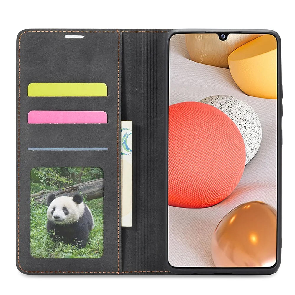 FORWENW Fantasy Series Skin Feeling Leather Case for	 Samsung Galaxy A12 - Black - 4