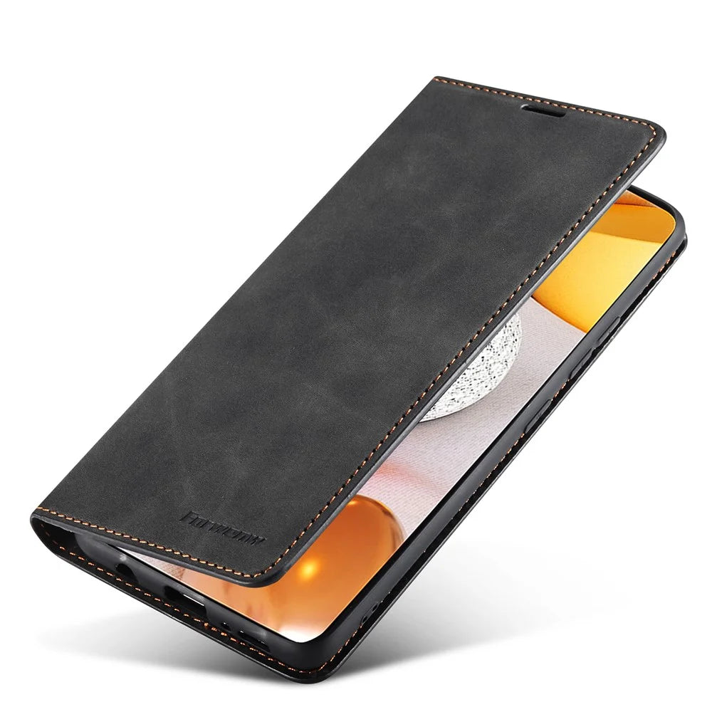 FORWENW Fantasy Series Skin Feeling Leather Case for	 Samsung Galaxy A12 - Black - 5