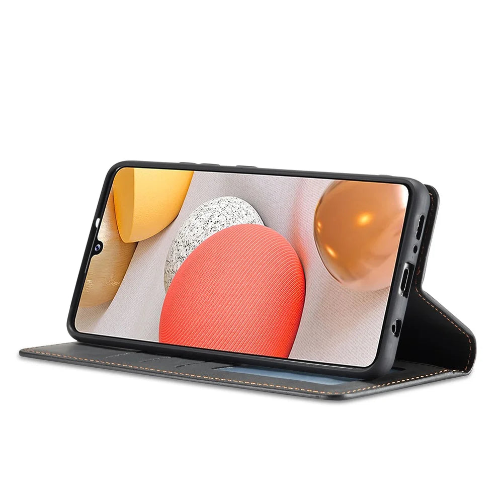 FORWENW Fantasy Series Skin Feeling Leather Case for	 Samsung Galaxy A12 - Black - 6