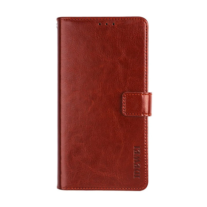 IDEWEI Wallet Design Crazy Horse Texture Leather Mobile Casing for Samsung Galaxy A12 - Brown - 3