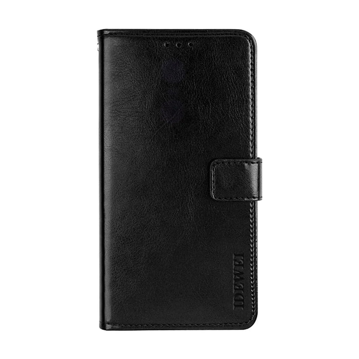 IDEWEI Wallet Design Crazy Horse Texture Leather Mobile Casing with Stand for Samsung Galaxy Xcover 4/4s - Black - 1