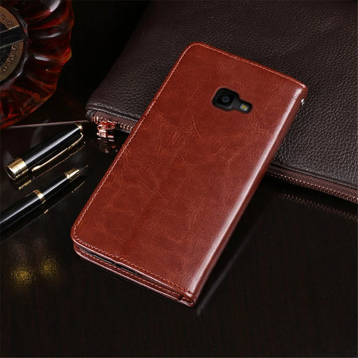 IDEWEI Wallet Design Crazy Horse Texture Leather Mobile Casing with Stand for Samsung Galaxy Xcover 4/4s - Black - 2