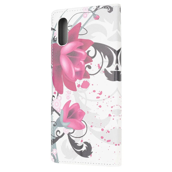 Pattern Printing Leather Protective Cover Wallet Stand Phone Shell for Samsung Galaxy Xcover 5 - Rose Flower - 3
