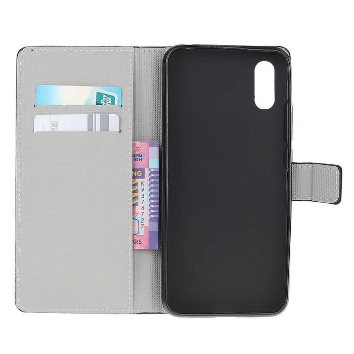Pattern Printing Leather Protective Cover Wallet Stand Phone Shell for Samsung Galaxy Xcover 5 - Rose Flower - 6