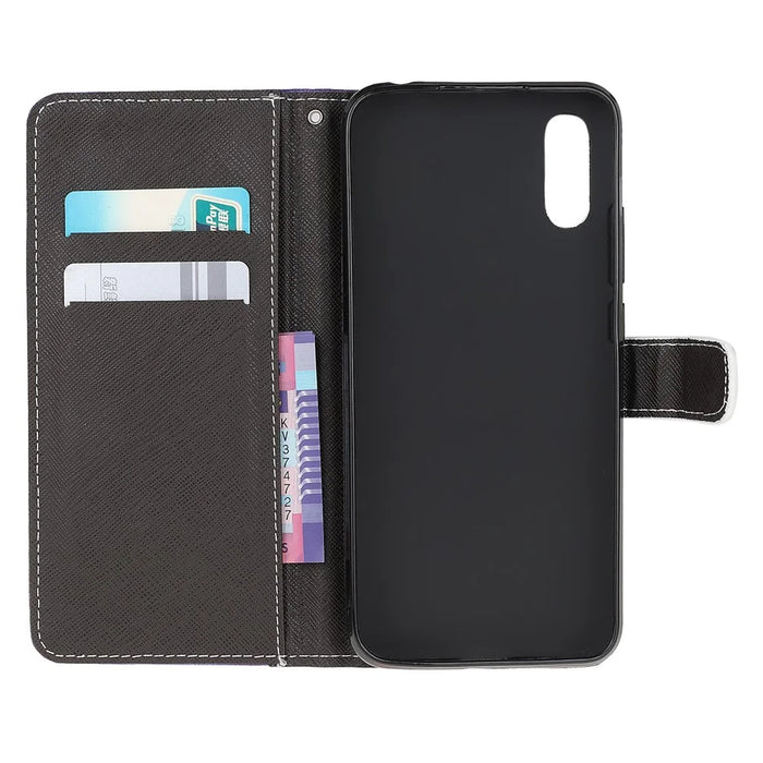 3D Pattern Printing Cross Texture Leather Wallet Stand Case Shell for Samsung Galaxy Xcover 5 - Leopard - 6
