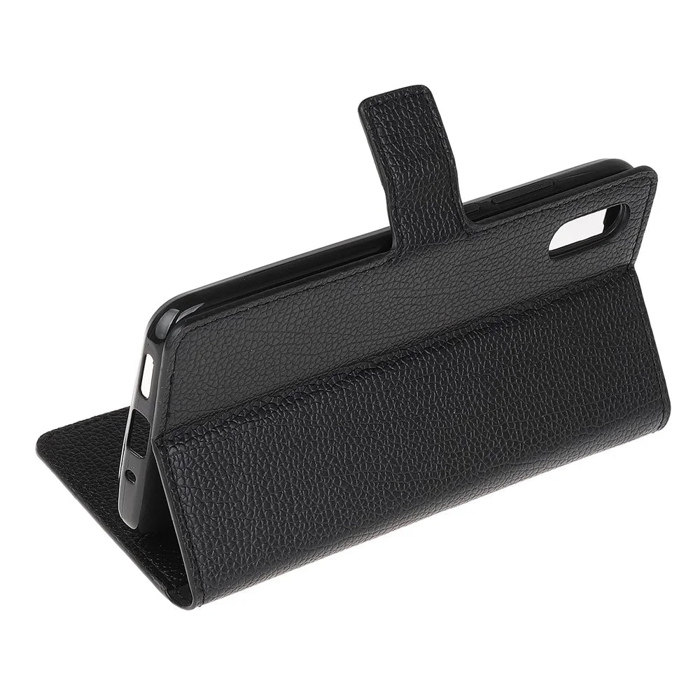 Litchi Texture Wallet Stand Leather Shell Cover for Samsung Galaxy Xcover 5 - 4