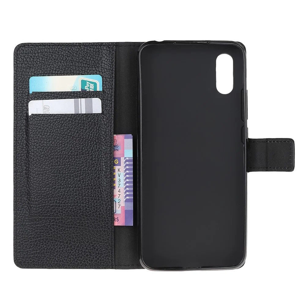 Litchi Texture Wallet Stand Leather Shell Cover for Samsung Galaxy Xcover 5 - 6