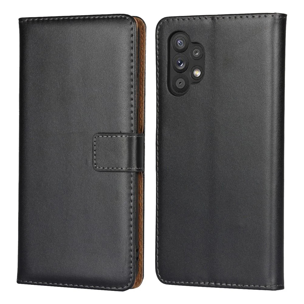 Genuine Leather Magnetic Flip Case Cover for Samsung Galaxy A32 5G / M32 5G - 1