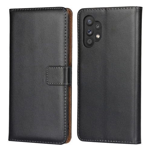 Genuine Leather Magnetic Flip Case Cover for Samsung Galaxy A32 5G / M32 5G - 1