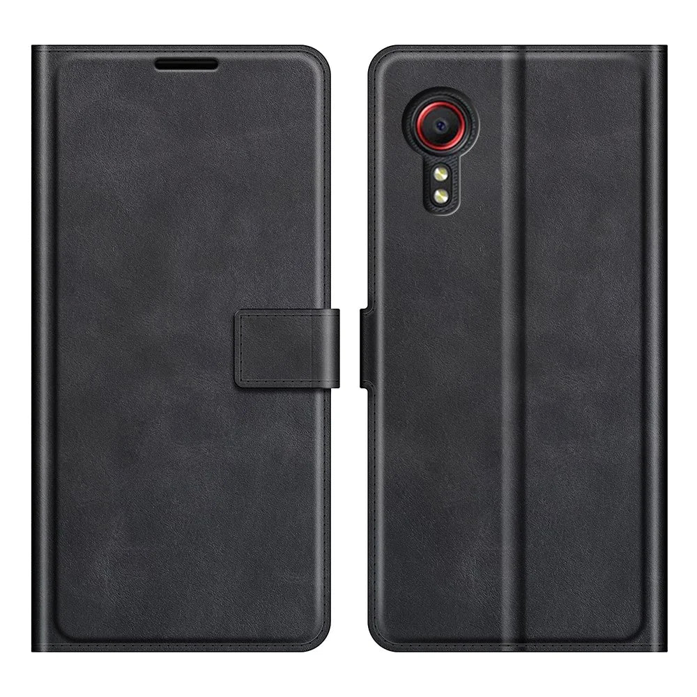 Wallet Design Leather Phone Stand Shell for Samsung Galaxy Xcover 5/Xcover 5S - Black - 1