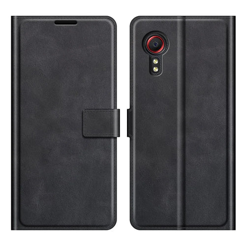 Wallet Design Leather Phone Stand Shell for Samsung Galaxy Xcover 5/Xcover 5S - Black - 1