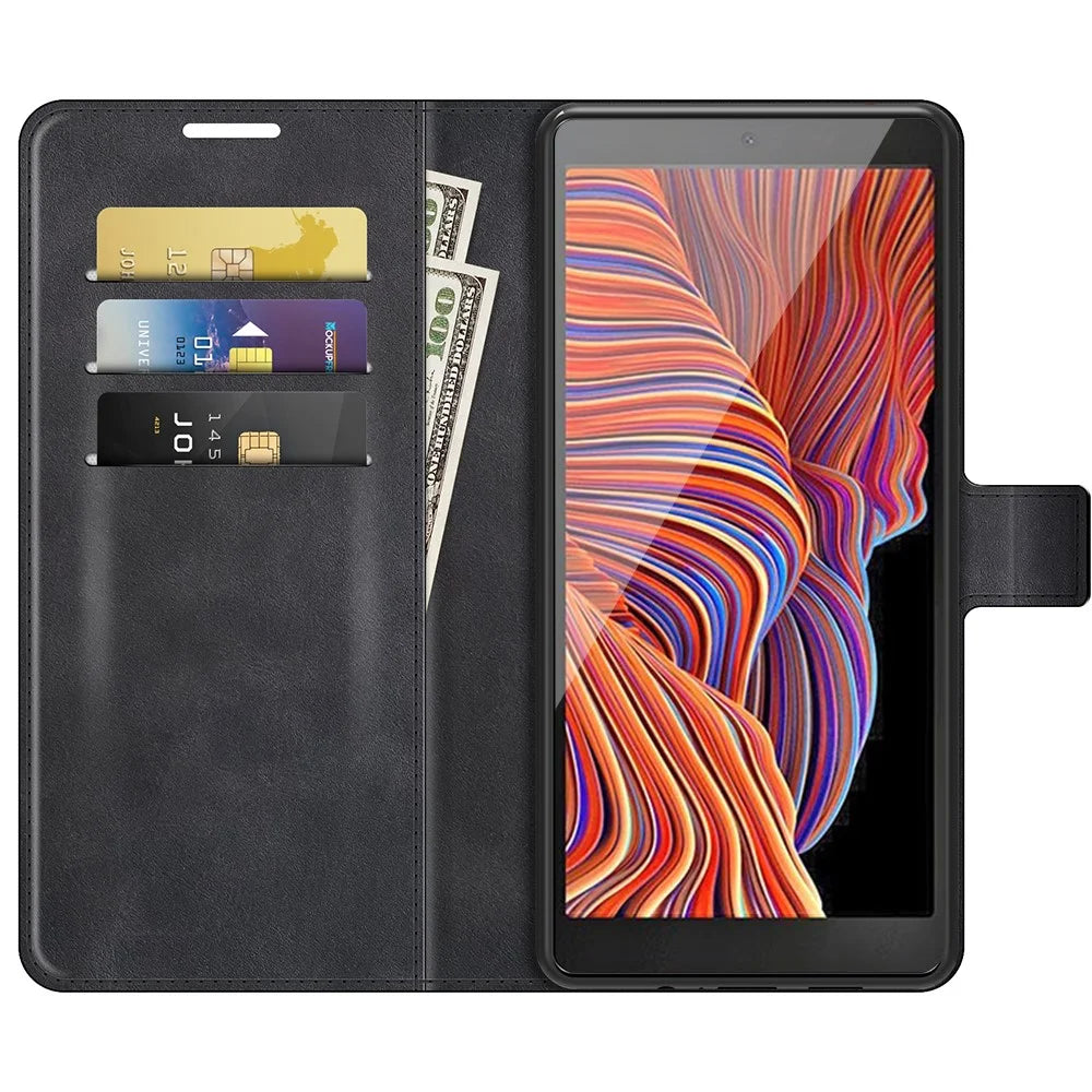 Wallet Design Leather Phone Stand Shell for Samsung Galaxy Xcover 5/Xcover 5S - Black - 2